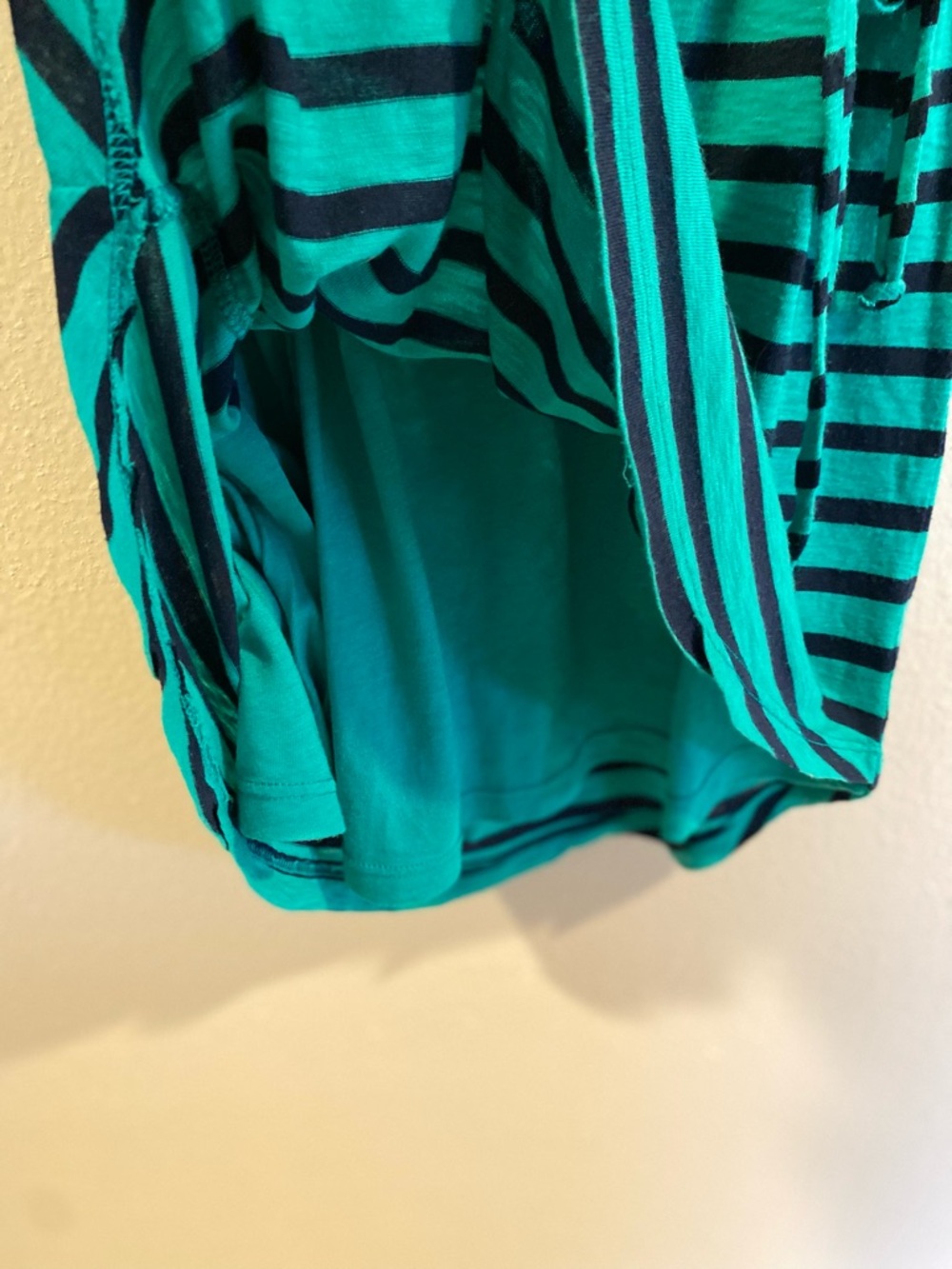Splendid Striped Mini Dress Pima Cotton & Modal Green Navy Small - Picture 5 of 9